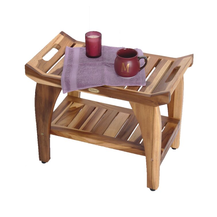 EcoDecors Tranquility Teak Shower Bench & Reviews | Wayfair